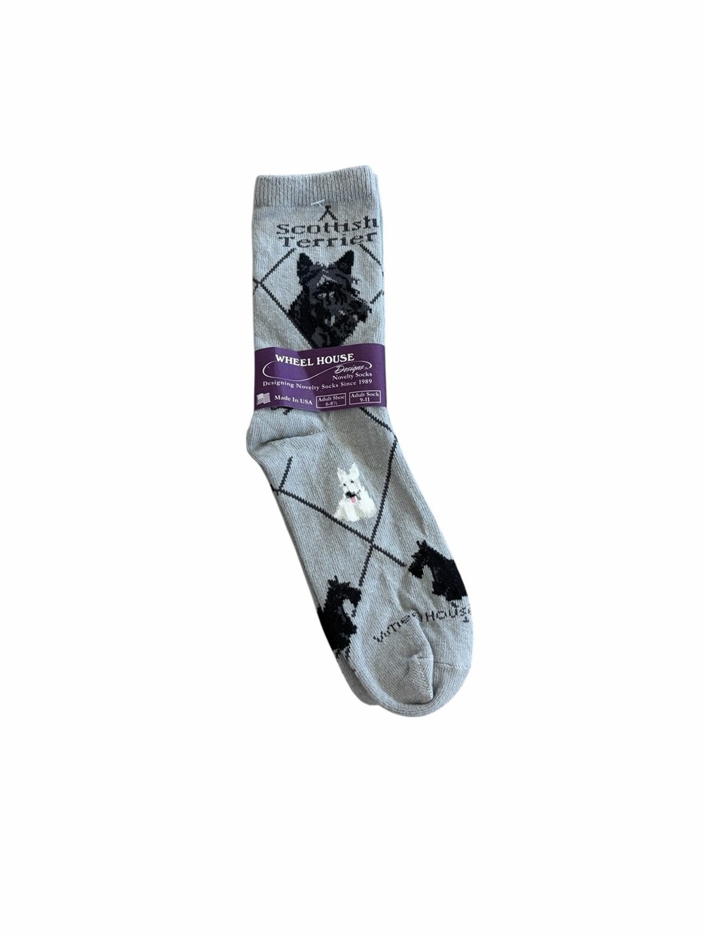 Scottish Terrier Crew Novelty Socks Size 9-11 - Picture 3 of 6